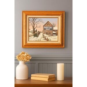 Vintage C. Carson Morton Salt painting on canvas, framed and in excellent 15x12